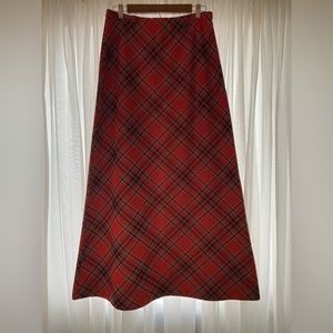 Vintage Russ Red Plaid Maxi Skirt Women’s Size 12